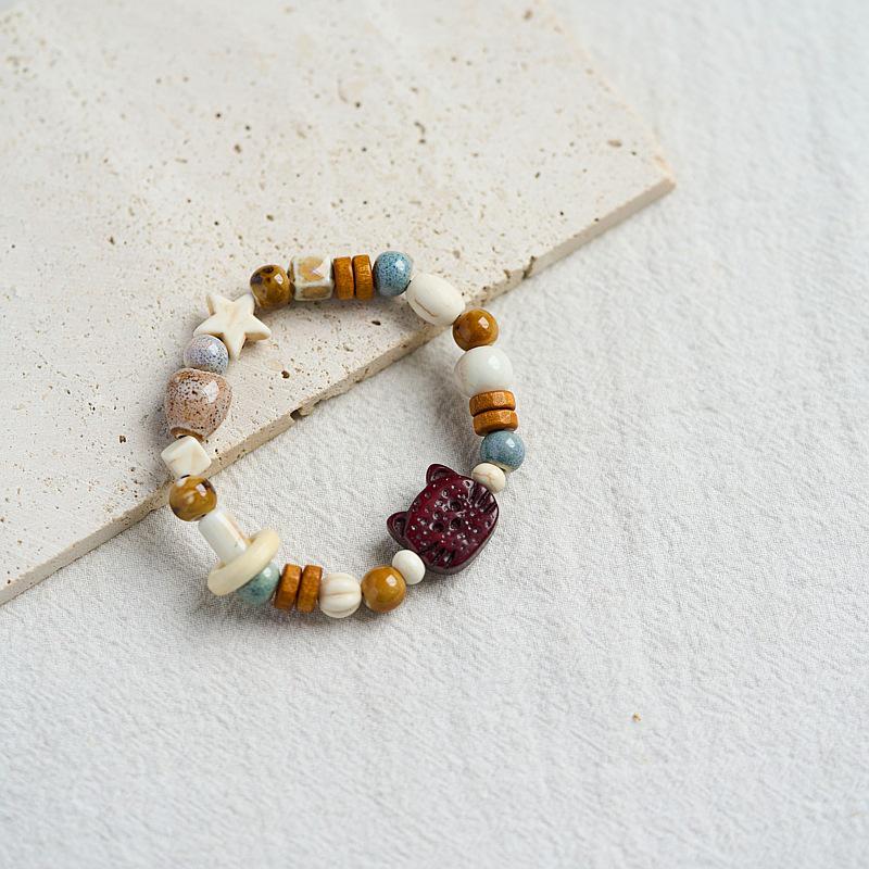 Jingdezhen Keramikarmband: Handgefertigtes Perlenwebarbeit Geschenk für Frauen im altchinesischen Stil