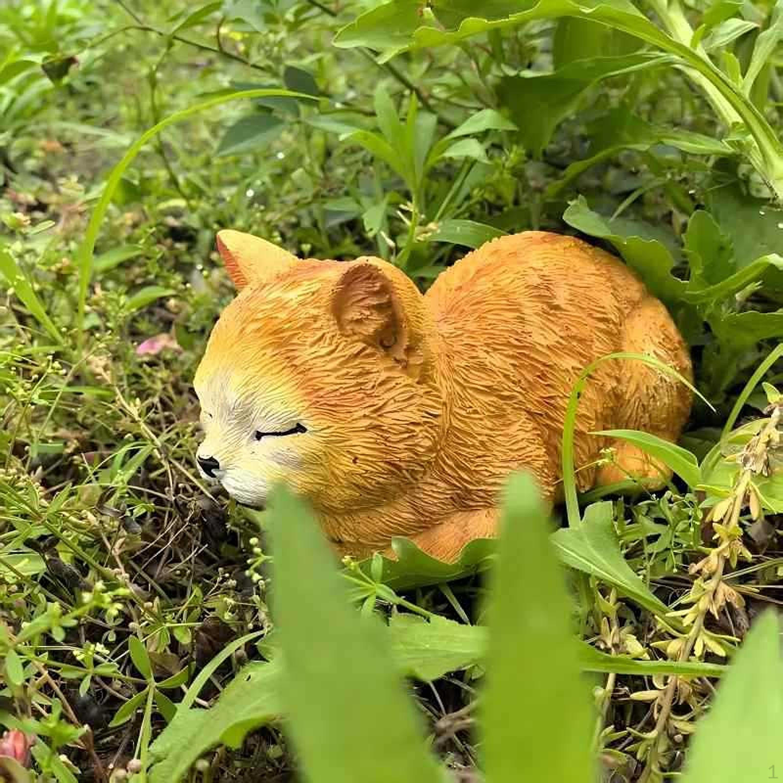 

Фигурка Спящий кот Статуя Скульптура Украшение для газона для ландшафта Дома оранжевый