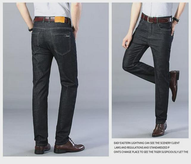 Men's Summer 2023 Stretch Jeans: Straight, Mid-Waist, Loose Fit, Large Size Denim Trousers