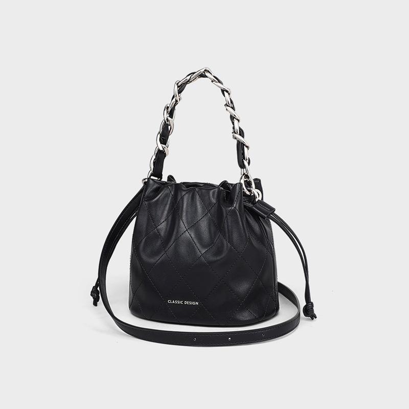 Bucket Bag Autumn and Winter New Genuine Leather Women's Bag Crossbody Bag Handbag Handbag High-end Shoulder Bag
