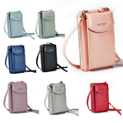 Women Mobile Phone Bag PU Leather Crossbody Mini Purse Wallet Shoulder Pouch Zipper Handbag