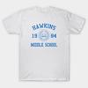 Herren Schwarzes T-Shirt mit Aufdruck Hawkins Middle School No-Cut Transferpapier Druck Baumwoll-T-Shirt