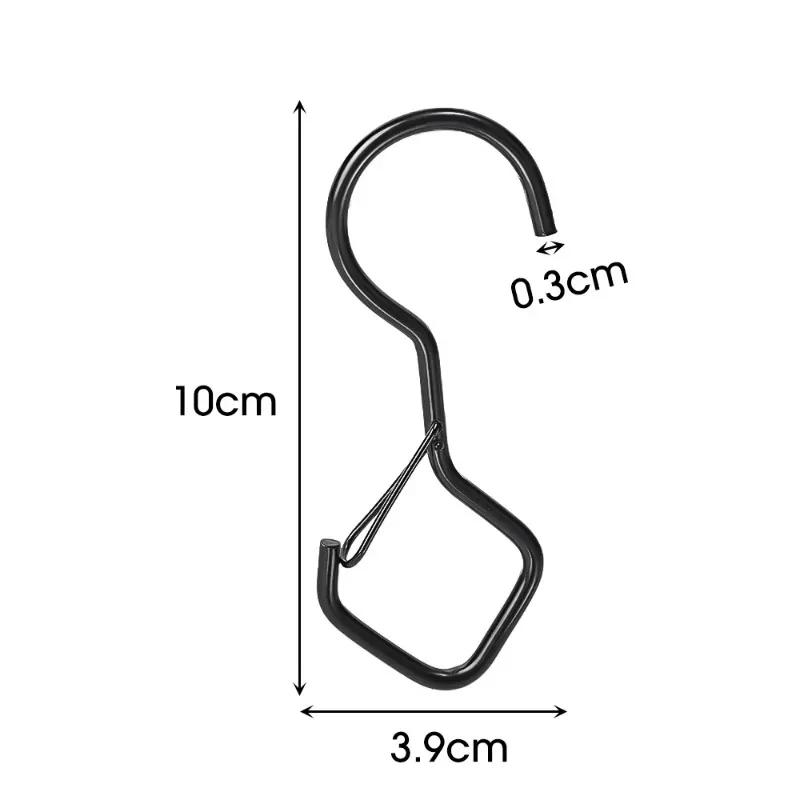 Safety Buckle S Shaped Hooks Windproof S Hook for Hanging Plants Coffee Cups Home Kitchen Storage Racks Clothes Towels S Hooks