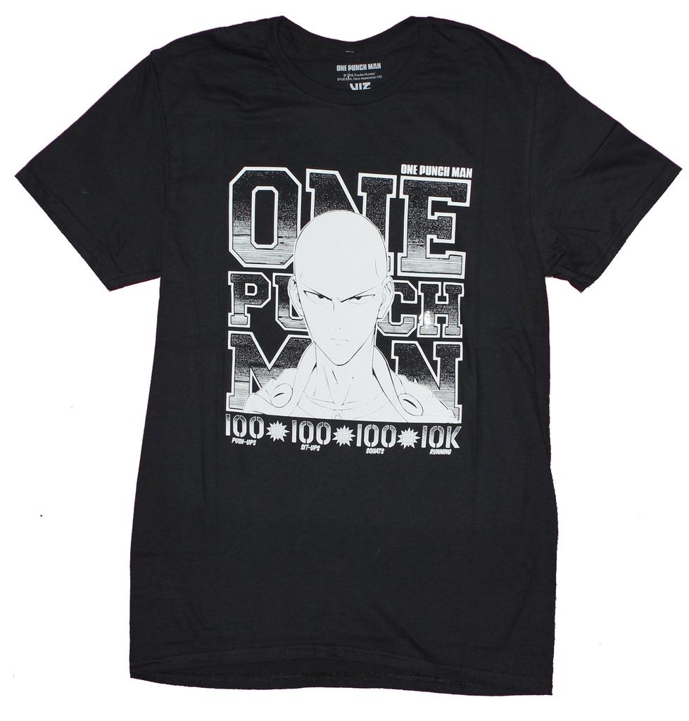 One Punch Man Mens T-Shirt - Serious Saitiama Over Exercise Image
