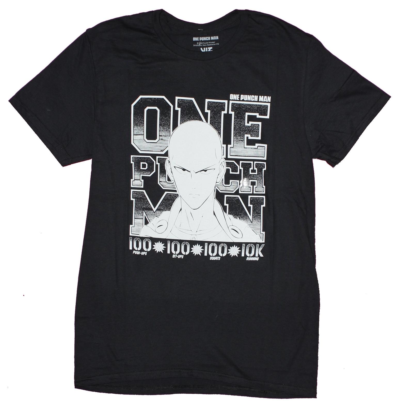 One Punch Man Mens T-shirt Serious Saitiama Over Exercise Image L