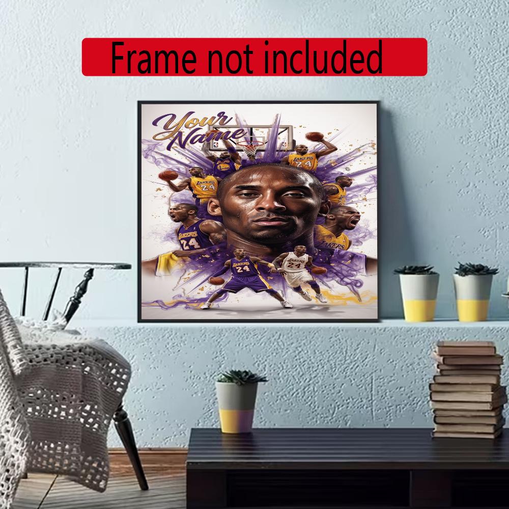 Kobe Personalized Name Round Diamond Painting Kit Diamond Embroidery Painting Rhinestones Mosaic Frameless Handwork Decoration Arts