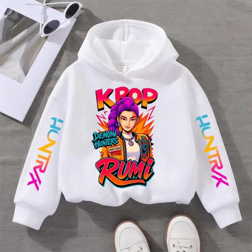 Ropa Infantil Kpop Caza de Brujas, Incluyendo Sudaderas con Capucha y Sudaderas de Moda para Niñas y Niños de 3 a 12 Años para Primavera y Otoño