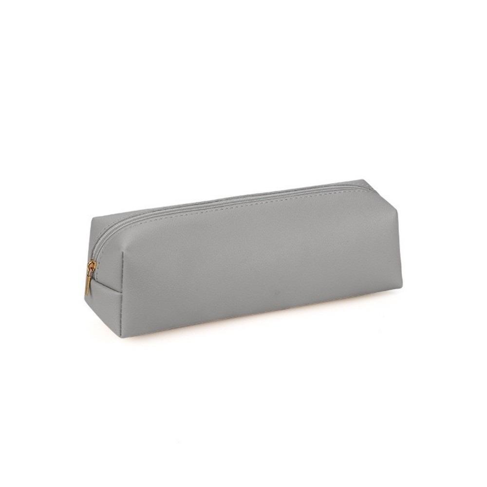 PU Leather Pen Bag Pure Color Pencil Pouch Coin Purse Pencil Case Boy Girl