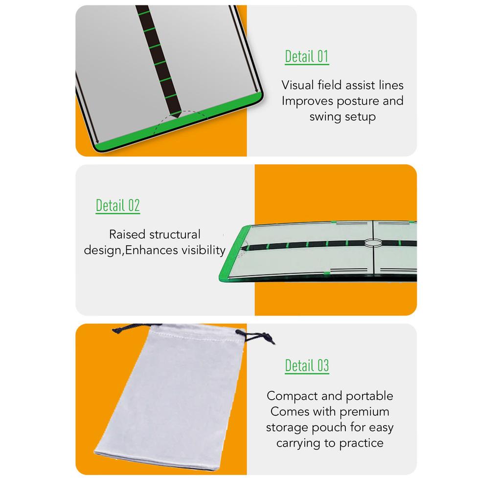 Mini Putting Mirror for Proper Alignment Acrylic Portable Putting Mirror Training Aid Improved Accuracy Indoor Outdoor Practice