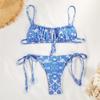 2024 New European & American Women's Fresh Print Strap Bikini - Sexy & Colorful (21057)