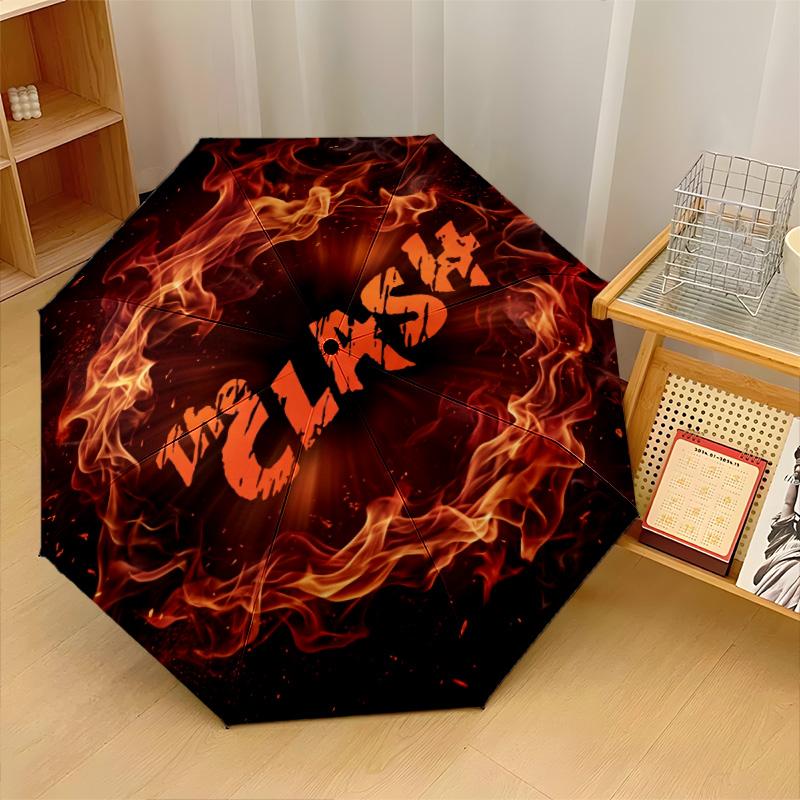 The Clash Print 8?Ribs Automatic Umbrella Wind Resistant Lightweight Folding Umbrella For Outdoor Travel