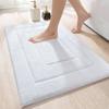 Non-slip Bath Mat 50x80 Cm In Absorbent Microfiber, Machine Washable - White