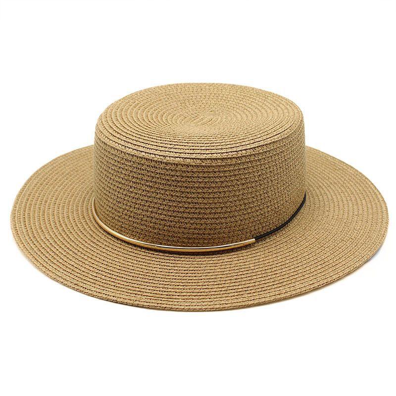 Small Fresh Green Wide Brim Flat Top Top Hat Women's Spring Summer French Sun Beach Sun Hat Color