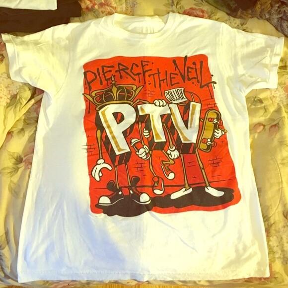 Ремейк футболки Pierce The Veil, белая, с коротким рукавом, унисекс, винтажная XXXXL