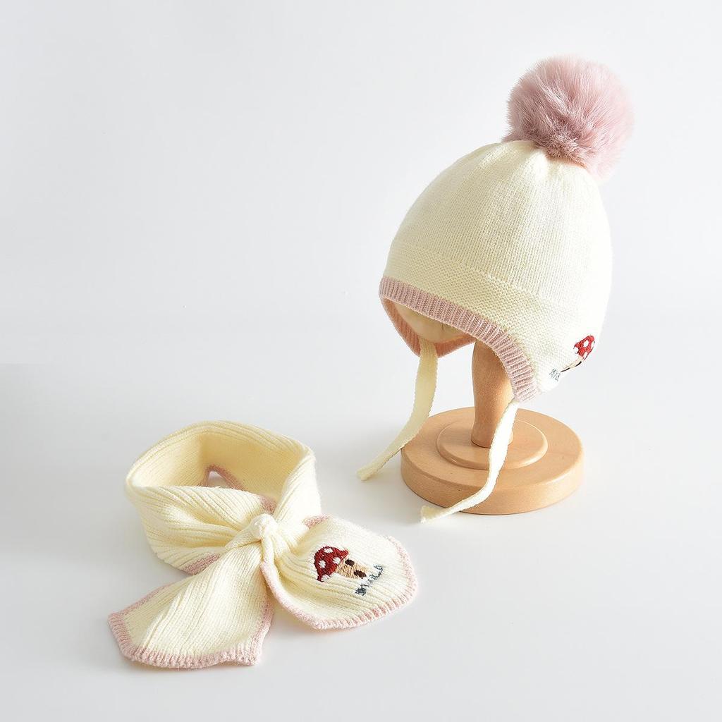 Kids' Knit Hat & Scarf Set: Windproof, Warm, Ear-Protective Accessories