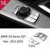 For BMW 3 4 Series 3GT F30 F32 F34 Car Styling Interior Gearshift AC CD Button Panel Door Armrest Decoration Cover Trim Sticker MQHWD1