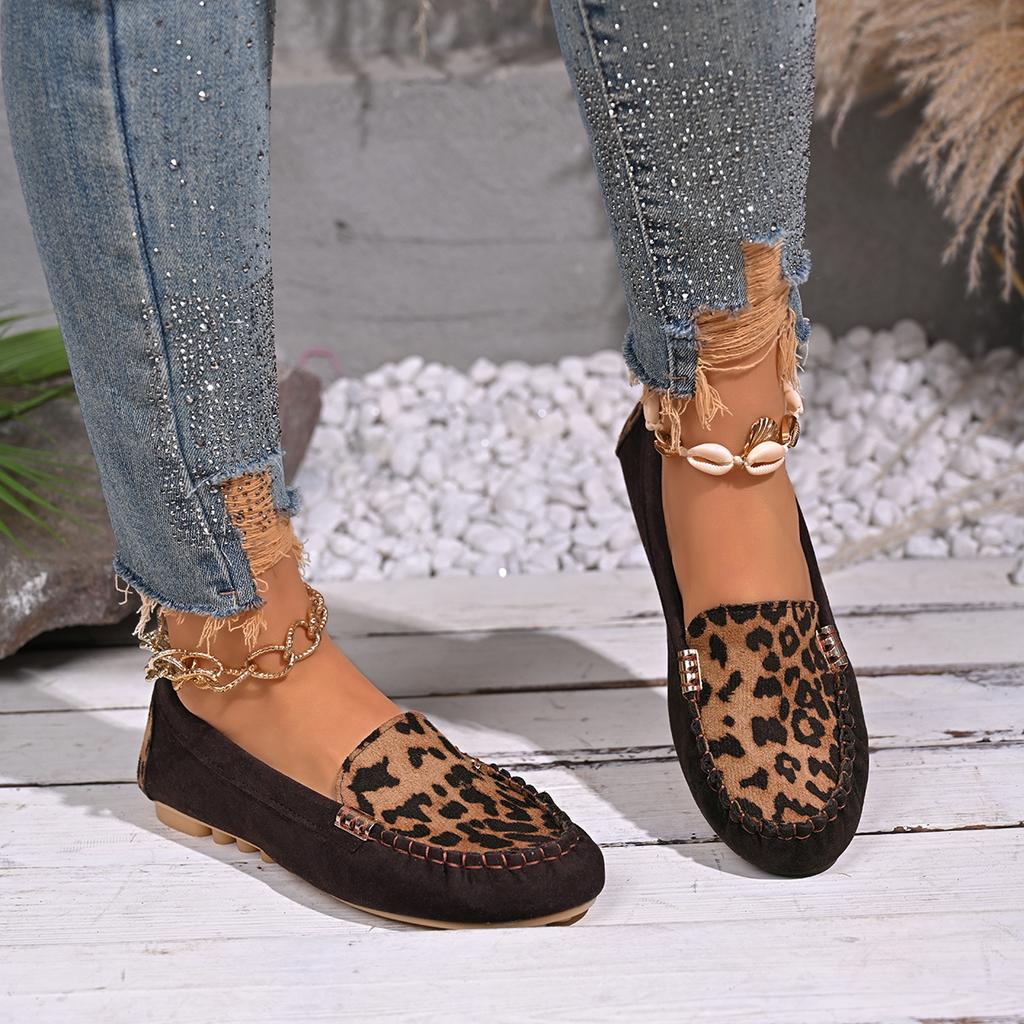 Women Casual Shoes New Spring Autumn Flat Loafers Shoes Women Non-slip Soft Leopard Print Flat Shoes Zapatos De Mujer