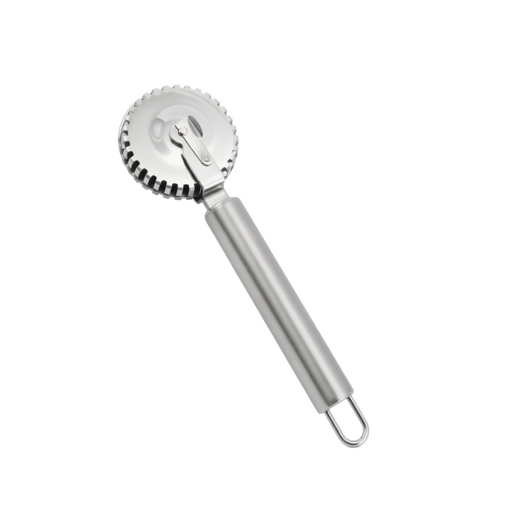Stainless Steel Rolling Cutter Wheel for Kitchen Baking Tools Pizza Dough Crimper Pastry Edge Cutter with Textured Pattern Wheel