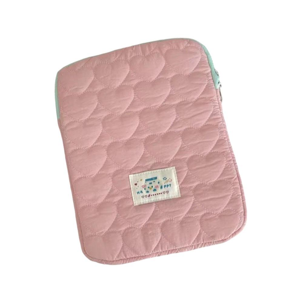 Love Plaid Laptop Storage Bag Quilted Tablet Sleeve Pouch Korean Style Computer Bag  For Women