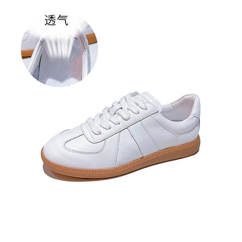 New leather women's shoes sports versatile single shoes women's autumn white shoes women's casual flat tide