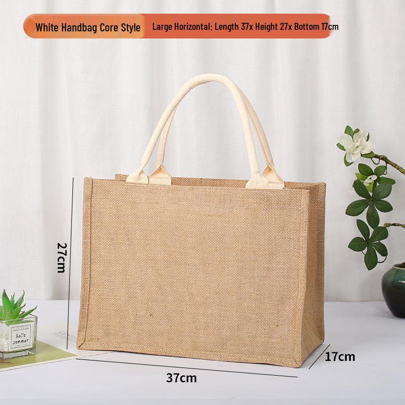 In-Stock Muji-Inspired Plain Linen Tote Bag - DIY Hand-Painted Souvenir & Shopping Jute Bag