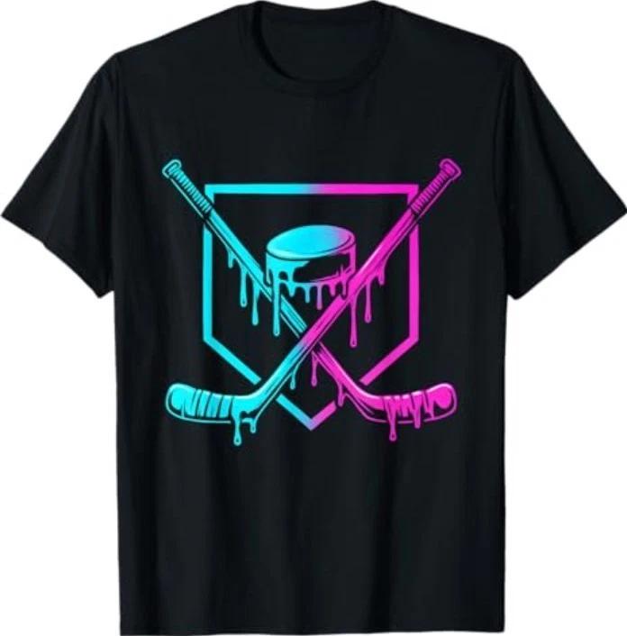 Hockey Drip for Boys Ice Cream Drip Hockey T-Shirt L
