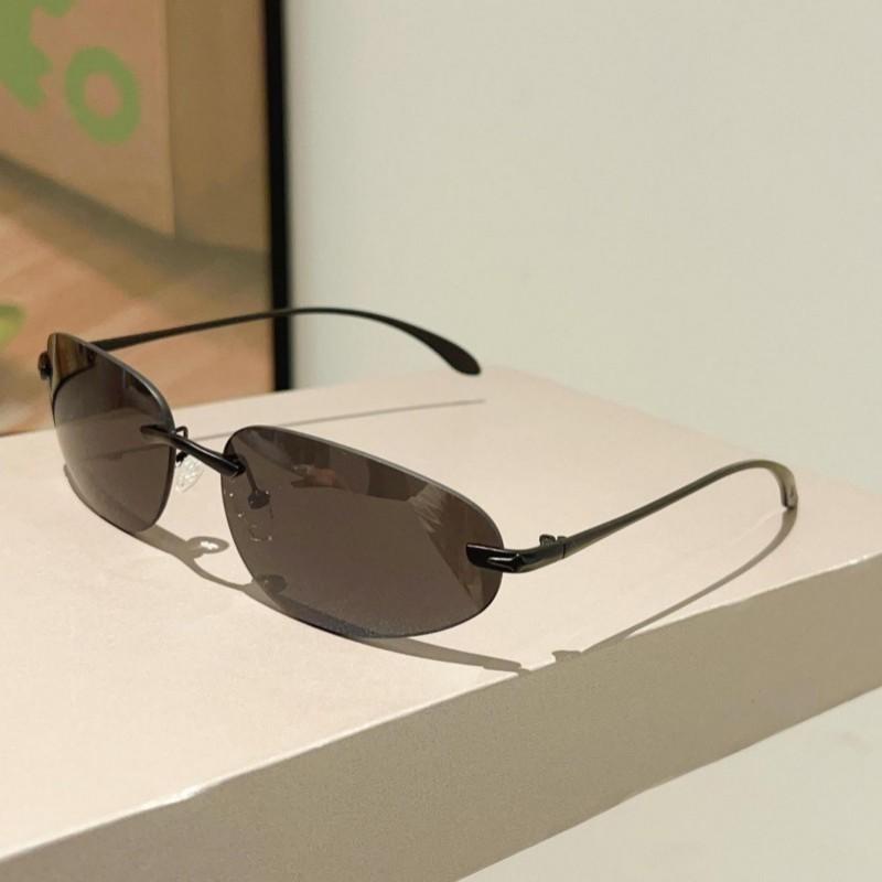 Y2k Rimless Sunglasses Women  New Fashion Cat Eye Casual Decor Shades Trendy Stylish Vintage Brand Design Sun Glasses