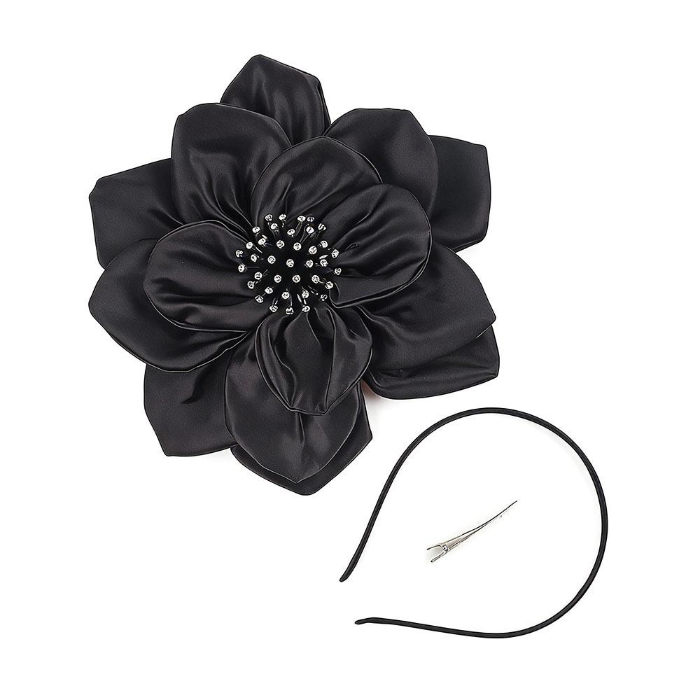 Fashion Exaggerated Flowers Fascinator Rose Flowers Bridal Makeup Prom Headwear Hair Band