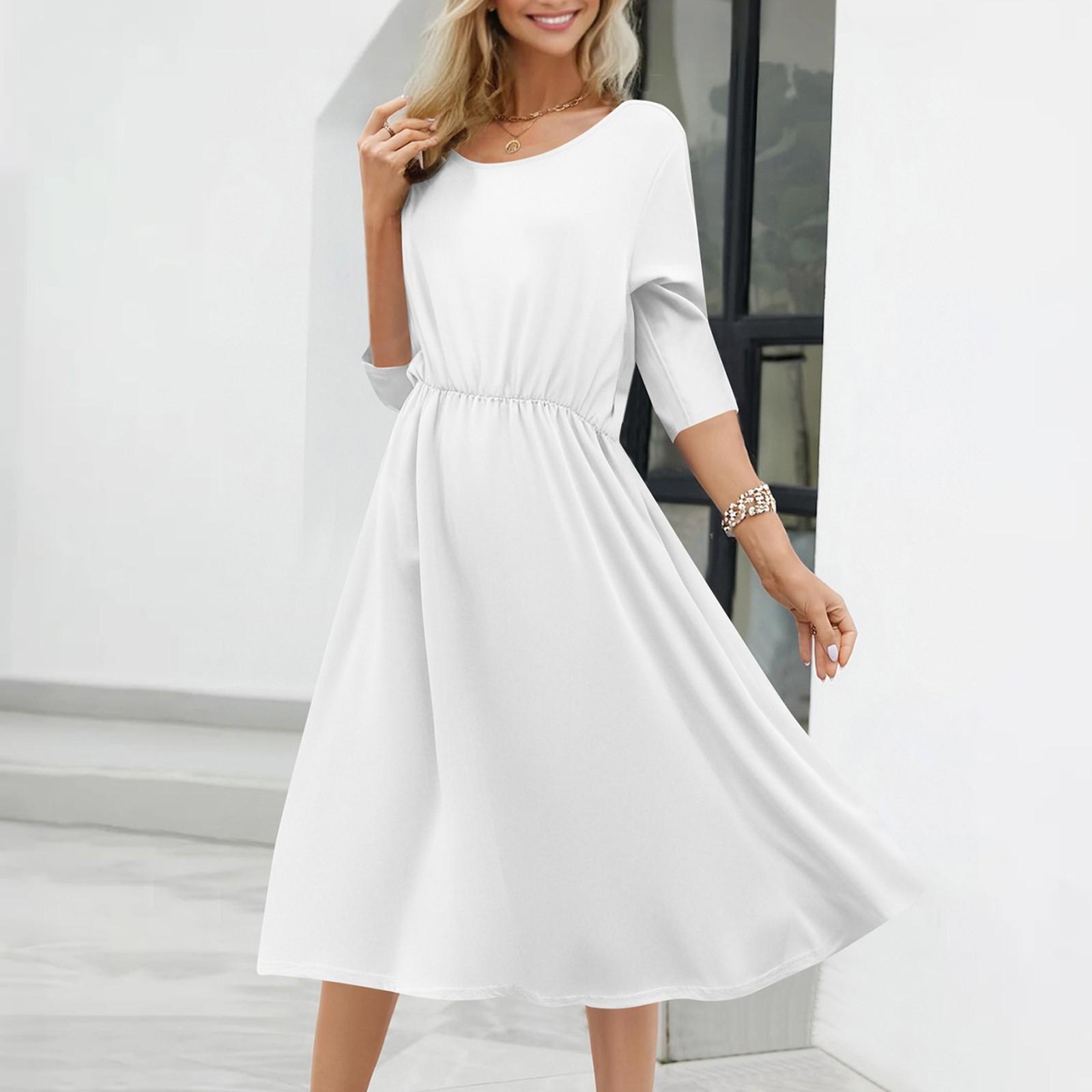 

Женское модное свободное платье S белый