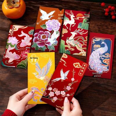 Magpie On Branch Hong Kong Style Red Envelope - Creative National Tide Lai See Envelope 2026 New Year Lucky Money Packet