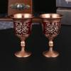 Elegant Metal Shot Glass Set Vintage Style High Stem Whiskey Cup Home Bar Decor 2pcs