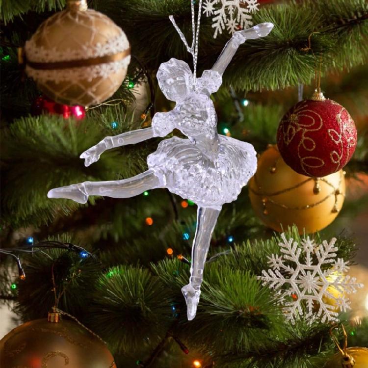 Ballet Girl Christmas Ornament Holiday Themed Acrylic Decoration Festival Season Indoor And Car Display Pendant