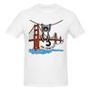 Unisex Ryan Gosling Katze Shirt Lustig Golden Gate Bridge Katze Grafik Tolles T-Shirt Streetwear Baumwolle Rundhals Unisex T-Shirt
