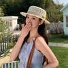 Sun Protection Straw Boater Hat Lightweight Flat Top Beach Hat Handwoven Sun Cap  Chic Travelers