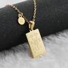 18K Gold Stainless Steel Zodiac Pendant Necklace - Square Constellation Design for Women