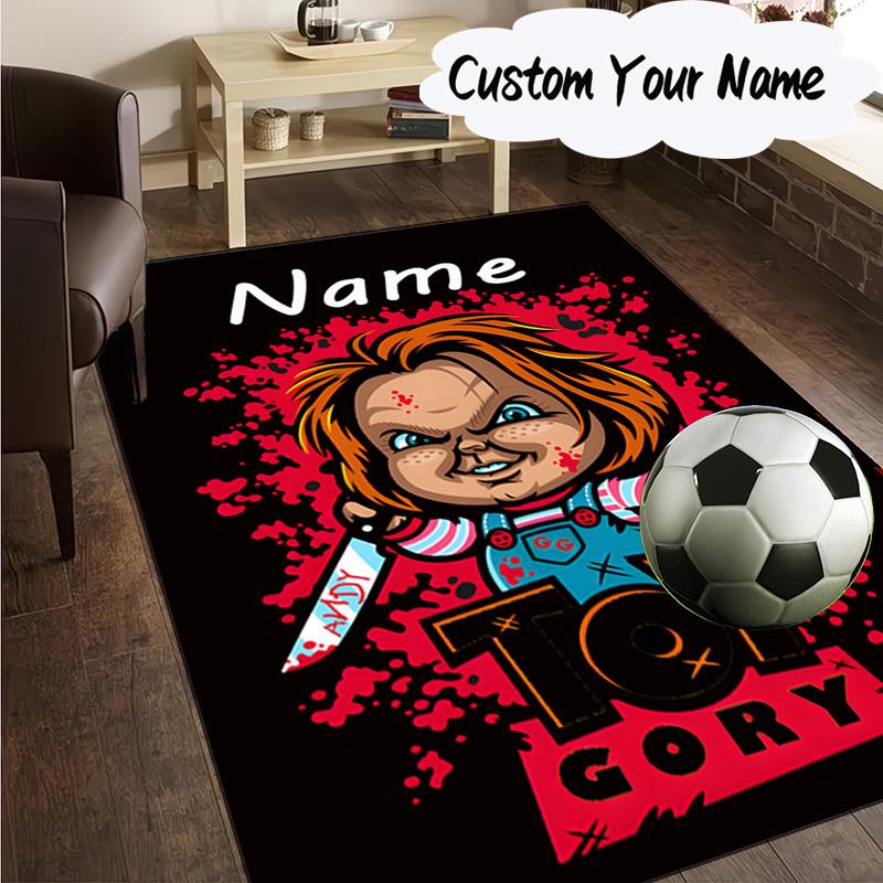 Custom Name Chucky Carpet, Chair Rug,Area Rug for Office Bedroom living rooms bedroom, Doormat decor Christmas fan gifts