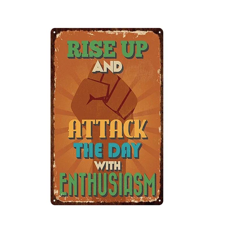 Funny Text Sign Exercise Fitness Poster Gym Training Room Wall Decor Pin Up Tin Sign Man Cave Art Poster Decoration Metal Plate