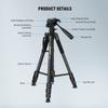 NEEWER TP05 Basic 189cm Video Tripod Monopod Aluminum 3-Way Pan Tilt Head Bluetooth Remote Overhead Shooting Smartphone Holder Black 8kg Load