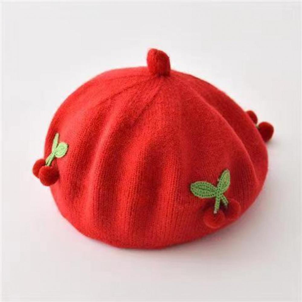 Winter Knitted Pumpkin Hat Cherry Newborn Bonnet Hats Lovely Baby Berets Boys Girls