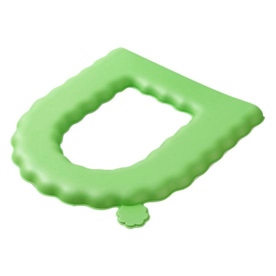 

Toilet Seat Soft Wavy Lace Design with Cloud Handle Waterproof EVA Foam Cushioning Comfortable Fit Toilet Seat Mat зелений