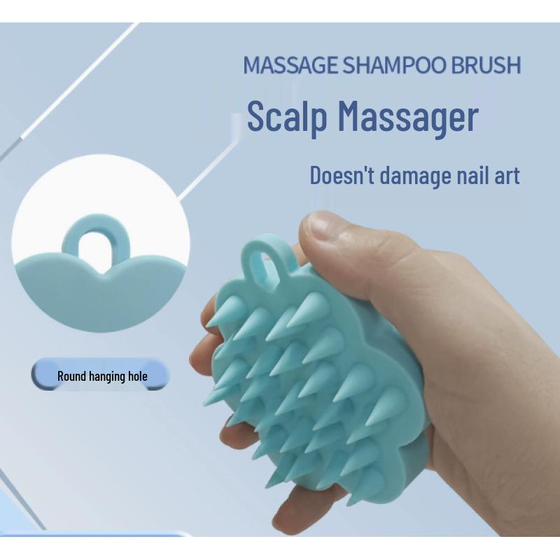 Silicone Scalp Shampoo Brush: Anti-Itch, Hair-Friendly, Wet & Dry Use, Massage Comb.