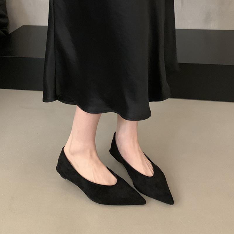 Móda Bailamos Dámské ploché boty Módní špičaté Mělké Nazouvací Dámské společenské Baleríny Plochý podpatek Dámské Ležérní Mary Jane boty