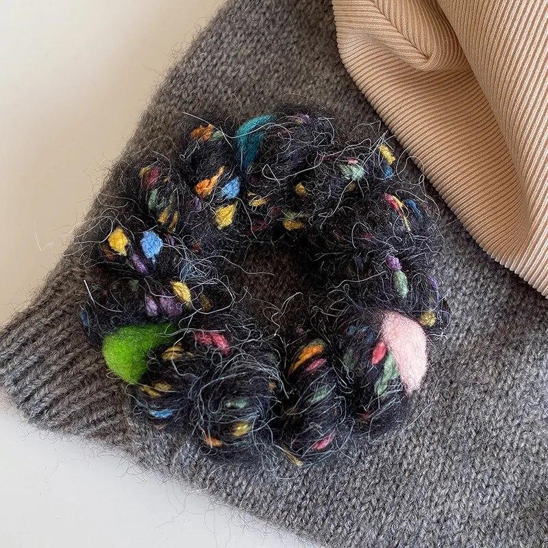 Trendy Plush Telephone Wire Elastic Hair Bands Scrunchies Sweet Colorful Hair Ropes Rubber Bands For Women Hair Accessories Gift