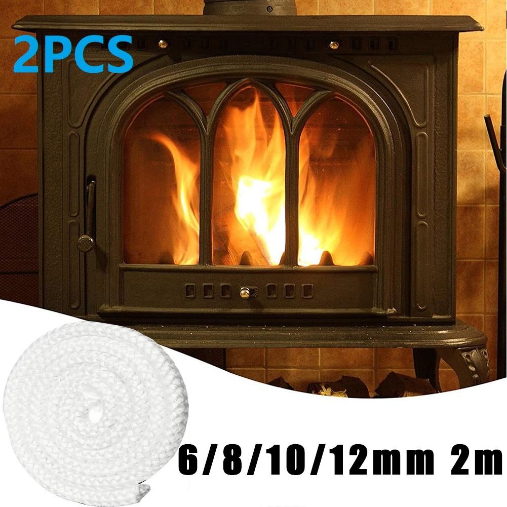 2 Stück Fiberglas Herd/Feuerseil Holzofen 78 Zoll Holzscheitofen Türdichtung Kamin Dichtseil Heimzubehör