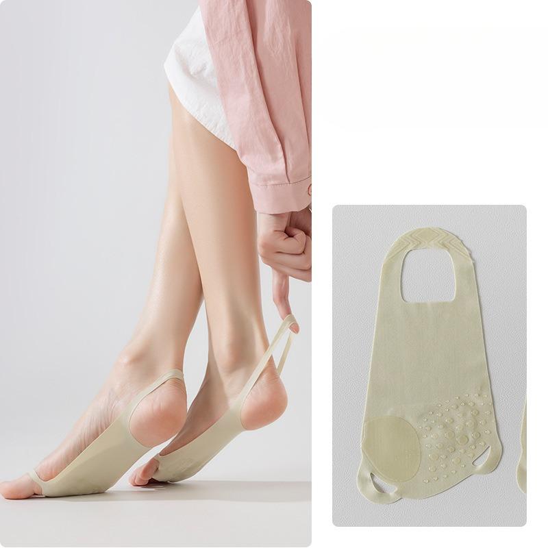 Women's Summer Thin Heel Silicone Non Slip Non Drop Heel Invisible Shallow Mouth Halter Boat Socks