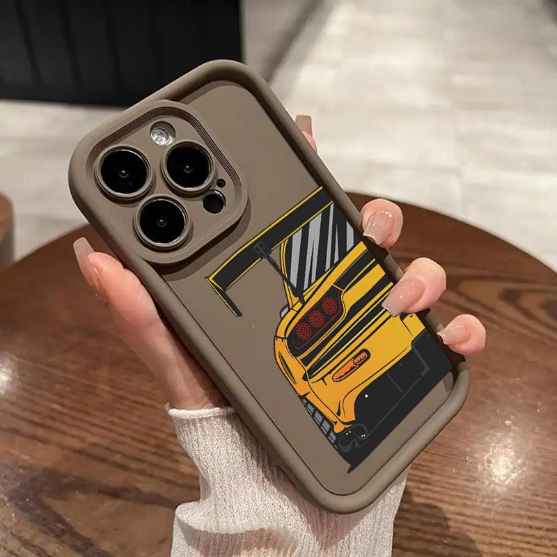 Cartoon Tokyo JDM Male Car Soft TPU Case For iPhone 16 15 11 13 14 12 Pro Max 15 Plus Mini 16Pro Shockproof Silicone Phone Cover