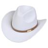 Women Men Western Cowboy Hat, Wide Curved Brim Felt Cowgirl Hat, Vintage Jazz Riding Hat, Removable Hat Belt, Head Circumference 56‑58cm