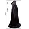 Black Satin Wizard Robe and Hat - Medieval Cosplay Cloak for Adults and Children