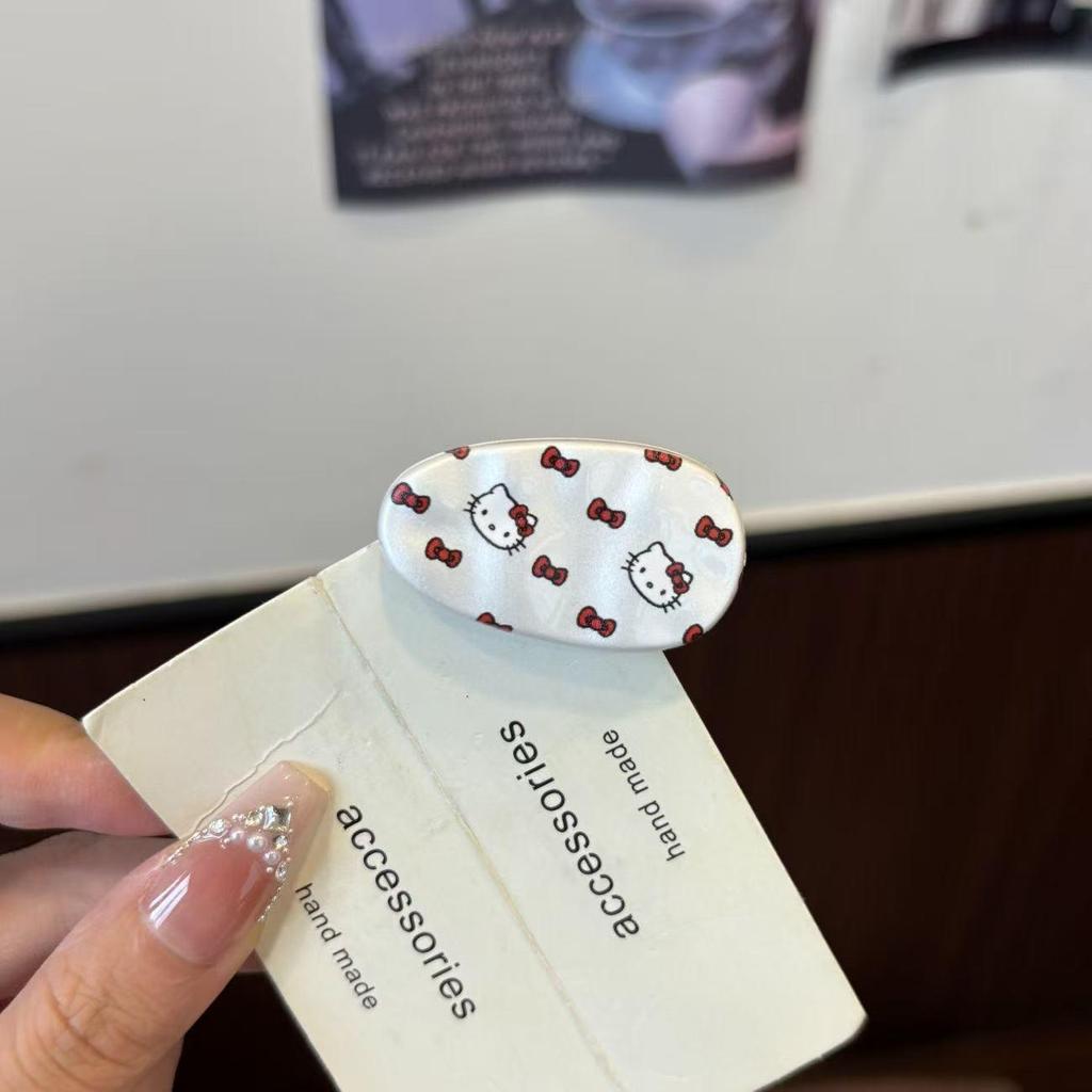 Süßer ovaler Hello Kitty Haarclip für Mädchen - Vielseitiges süßes Kitty-Design für Pony und Seiten