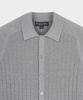 Brooks Brothers Cotton Cable Polo Cardigan (Grey) (Bbwcmmf302)